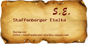Staffenberger Etelka névjegykártya
